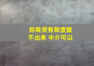 你我贷有额度提不出来 中介可以